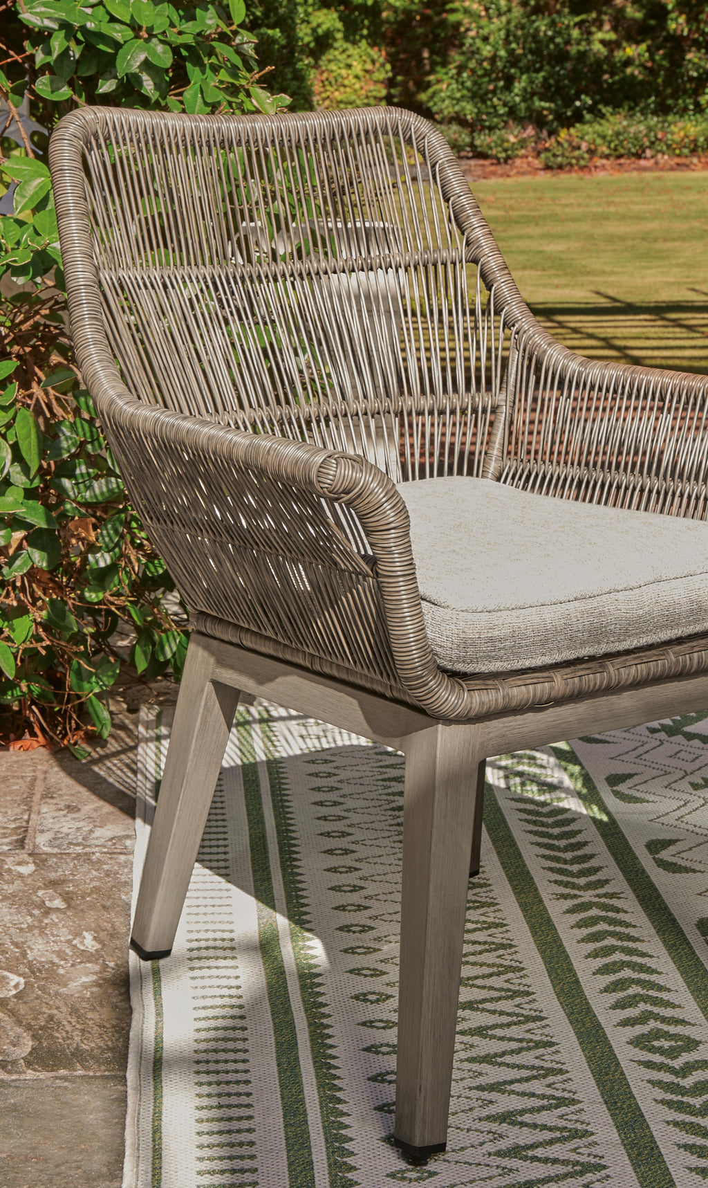 Beach Front Arm Chair with Cushion (Set of 2) in Beige, detail view