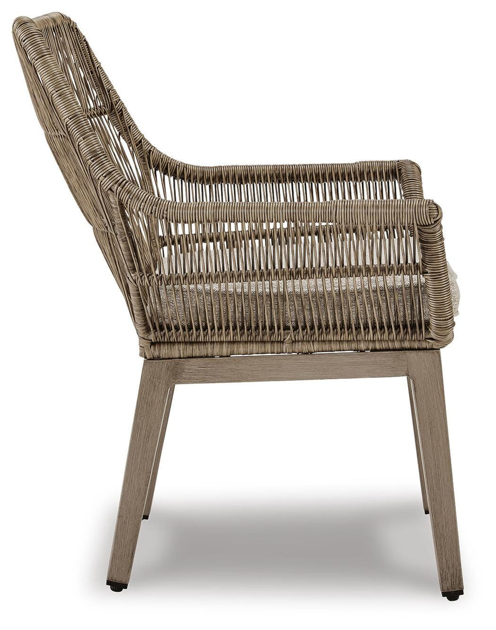 Beach Front Arm Chair with Cushion (Set of 2) in Beige, side view