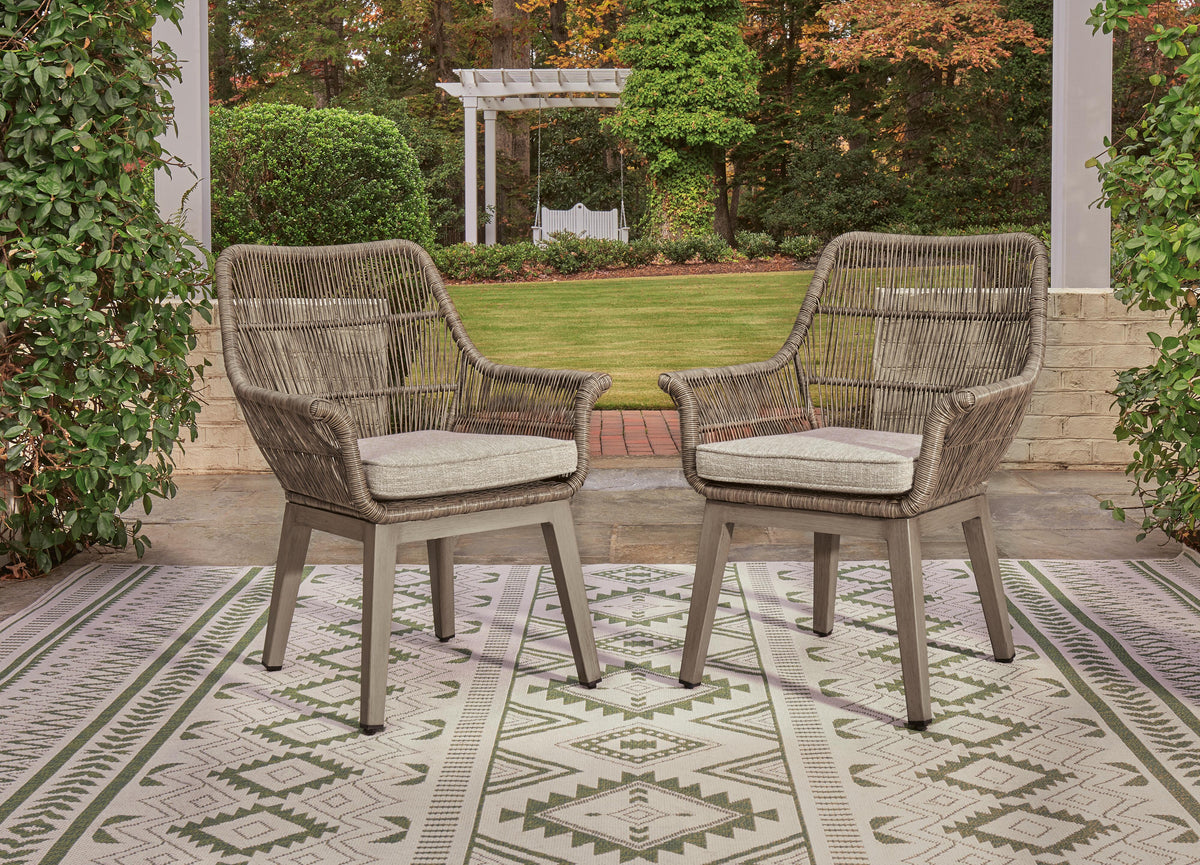 Beach Front Arm Chair with Cushion (Set of 2) in Beige, alternate view 3