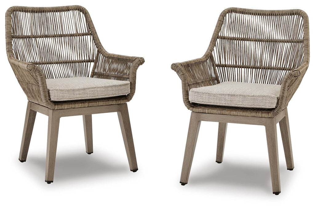 Beach Front Arm Chair with Cushion (Set of 2) in Beige, alternate view 2