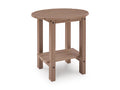 Grover Beach Outdoor End Table in Driftwood, angle view