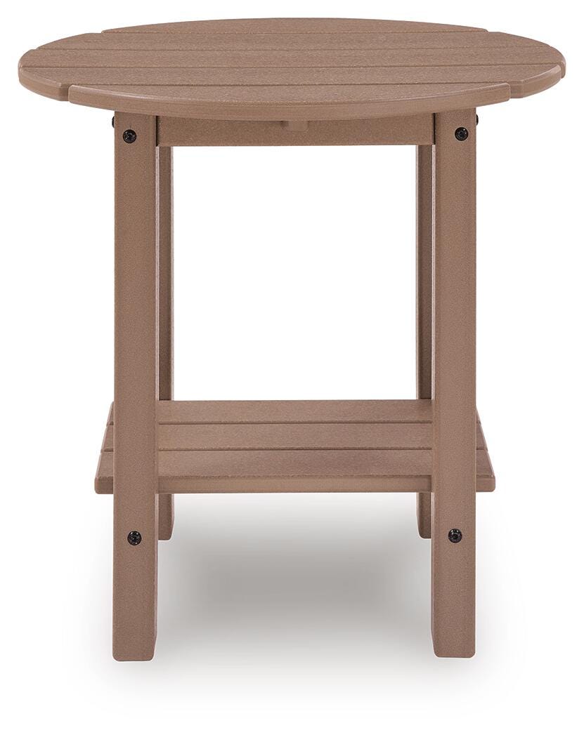Grover Beach Outdoor End Table in Driftwood, front view