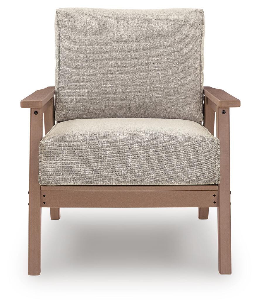 Grover Beach Outdoor Lounge Chair with Cushion (Set of 2) in Driftwood, front view