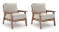 Grover Beach Outdoor Lounge Chair with Cushion (Set of 2) in Driftwood, angle view