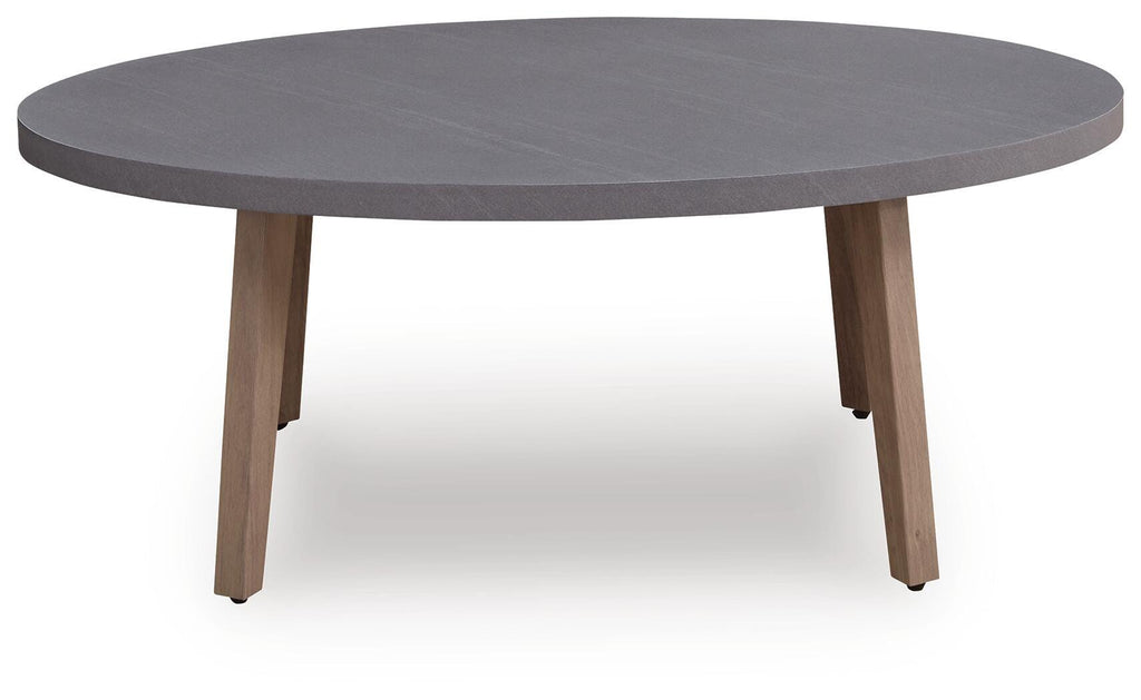 Harmony Headlands Outdoor Coffee Table in Natural/Gray, front view