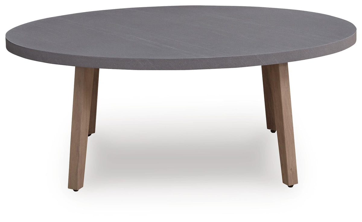 Harmony Headlands Outdoor Coffee Table in Natural/Gray, front view