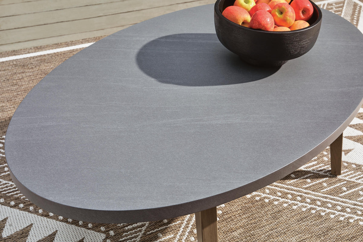 Harmony Headlands Outdoor Coffee Table in Natural/Gray, top view