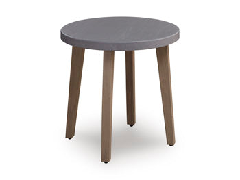 Harmony Headlands Outdoor End Table in Natural/Gray, angle view