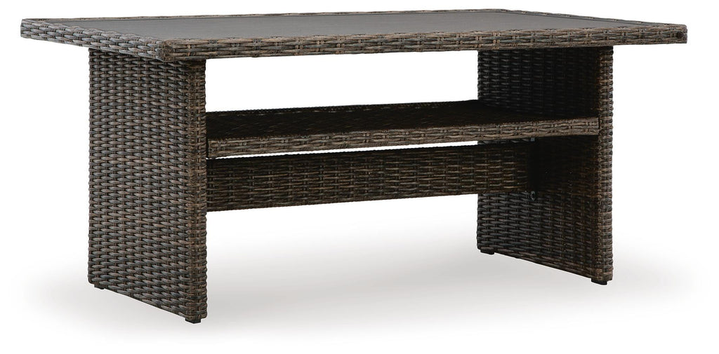 Brook Ranch Outdoor Multi-use Table in Brown, angle view