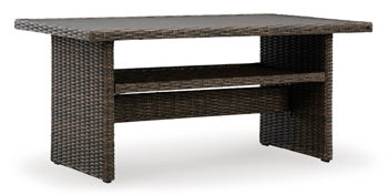 Brook Ranch Outdoor Multi-use Table in Brown, angle view