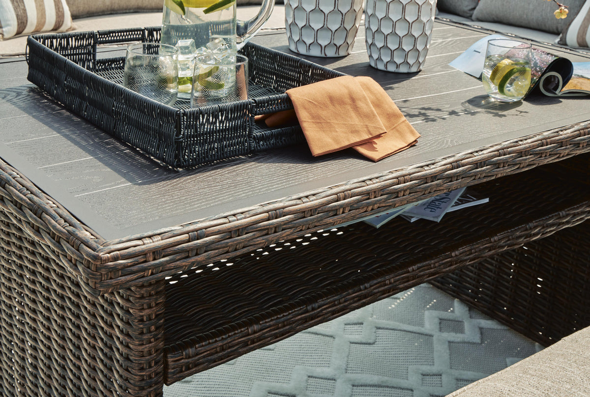 Brook Ranch Outdoor Multi-use Table in Brown, detail view