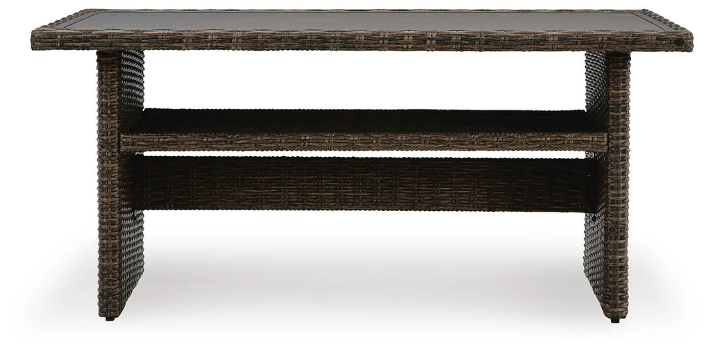 Brook Ranch Outdoor Multi-use Table in Brown, front view