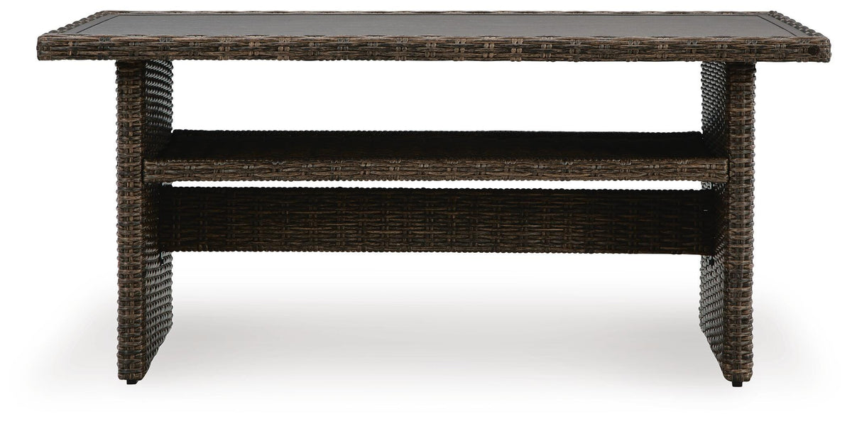 Brook Ranch Outdoor Multi-use Table in Brown, front view