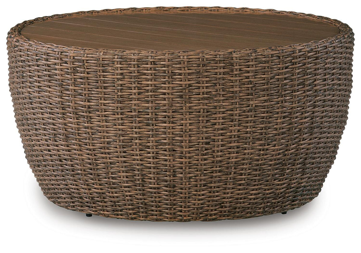 Double Point Outdoor Coffee Table in Beige, alternate view 2