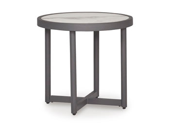 Ocean Beach Outdoor End Table in Gray, angle view