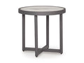Ocean Beach Outdoor End Table in Gray, angle view