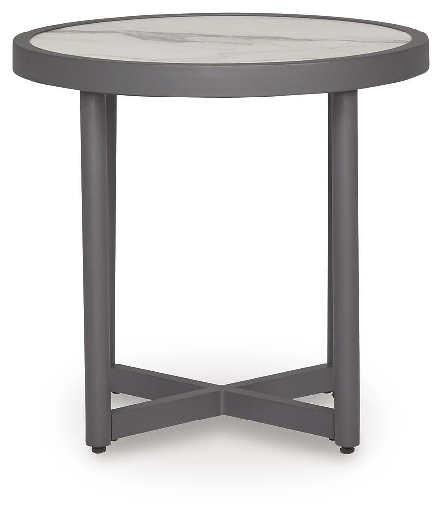 Ocean Beach Outdoor End Table in Gray, front view