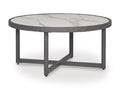 Ocean Beach Outdoor Coffee Table in Gray, angle view