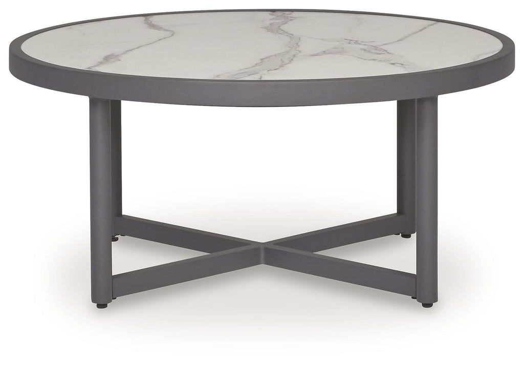 Ocean Beach Outdoor Coffee Table in Gray, front view