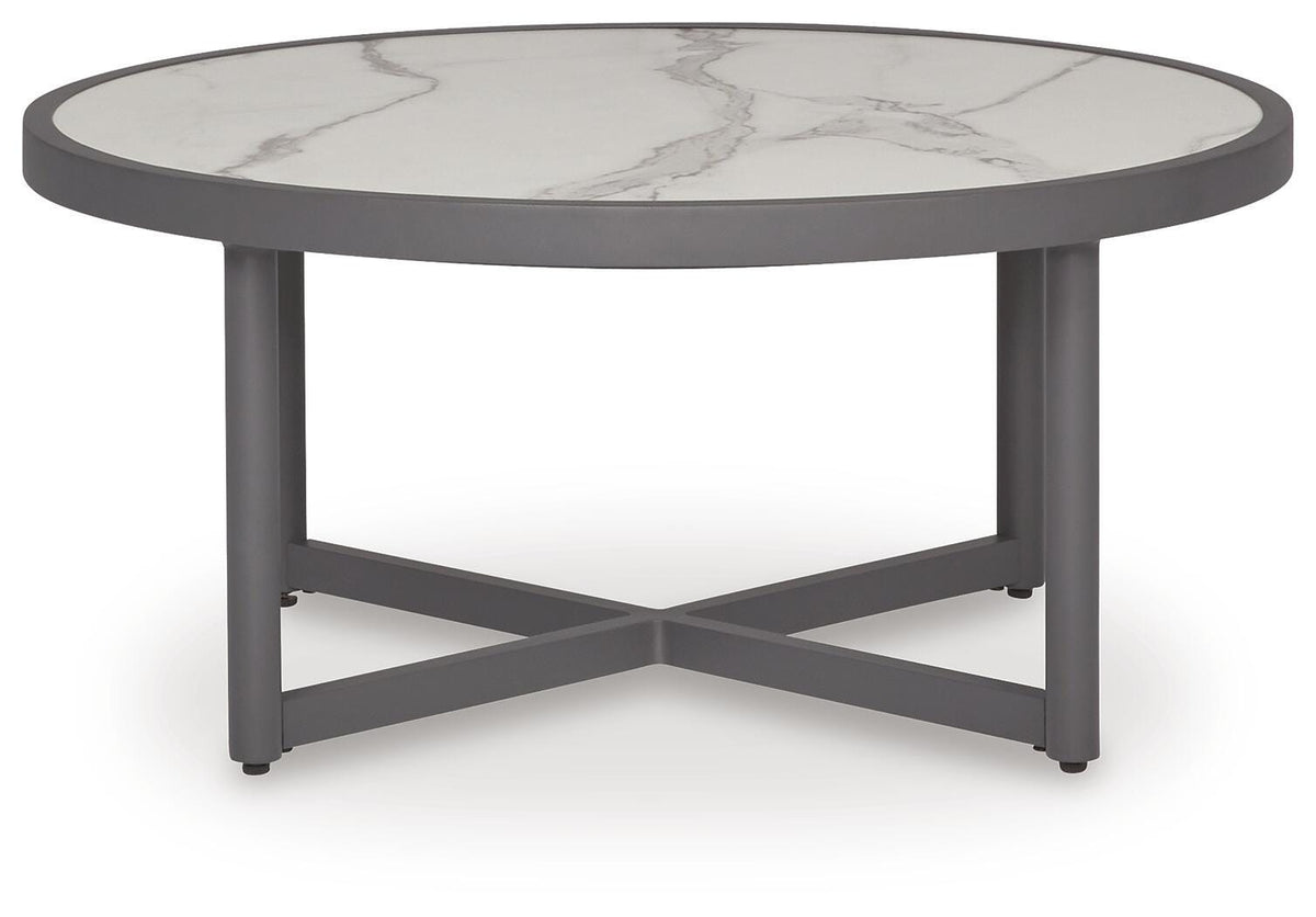 Ocean Beach Outdoor Coffee Table in Gray, front view