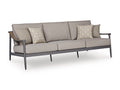 Ocean Beach Outdoor Sofa with Cushion in Gray, angle view