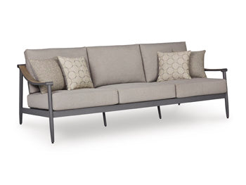 Ocean Beach Outdoor Sofa with Cushion in Gray, angle view