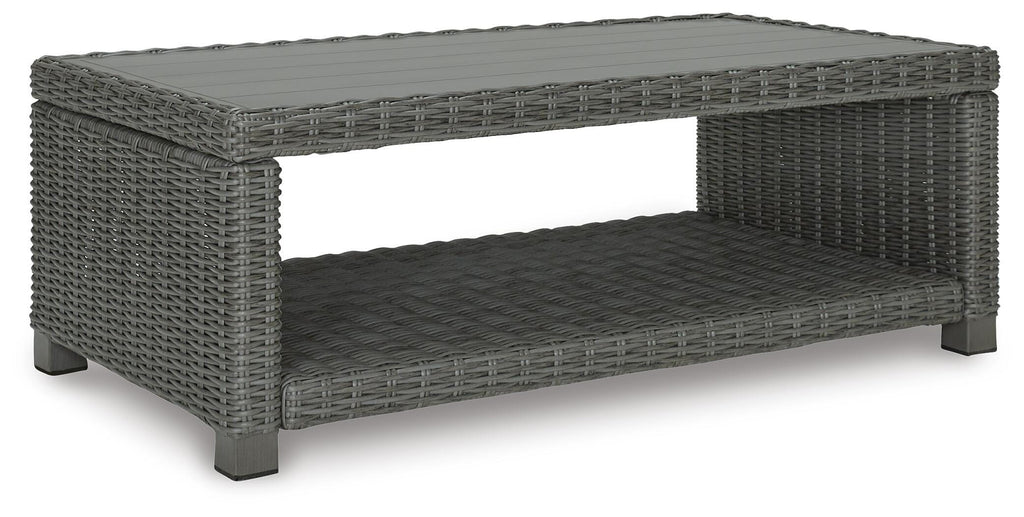 Elite Park Outdoor Coffee Table in Gray, angle view