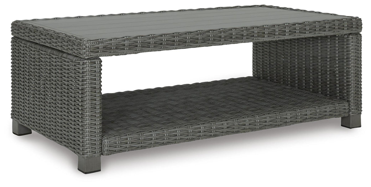 Elite Park Outdoor Coffee Table in Gray, angle view