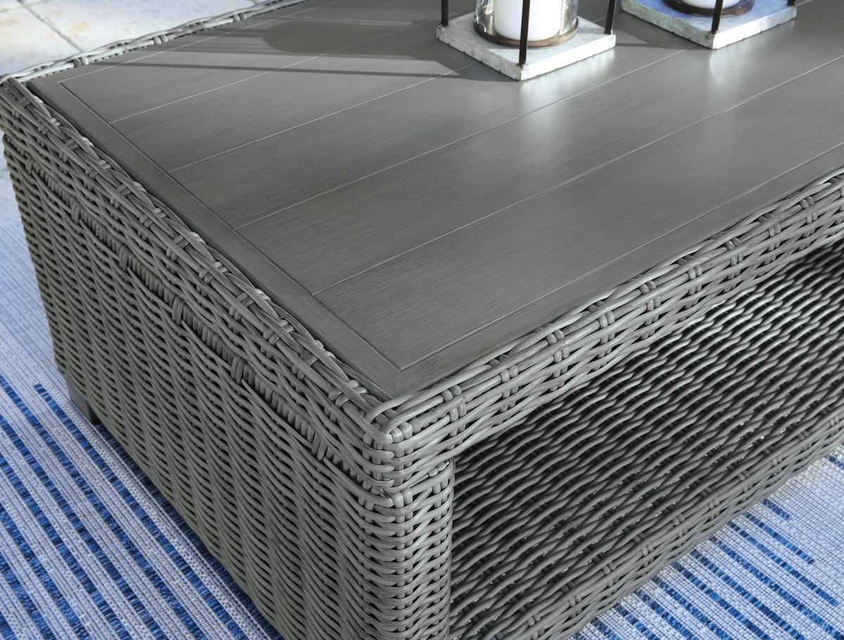Elite Park Outdoor Coffee Table in Gray, detail view