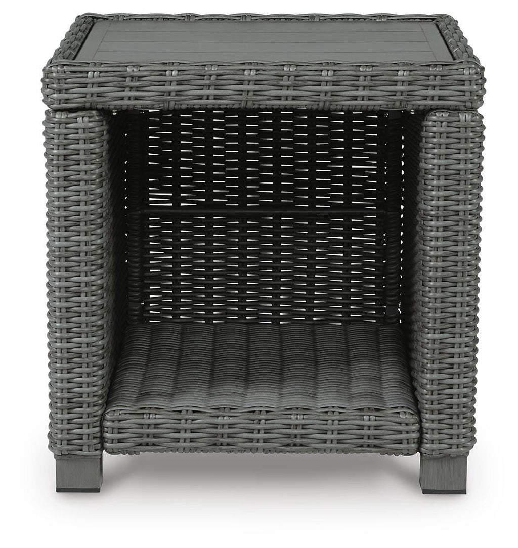 Elite Park Outdoor End Table in Gray, front view