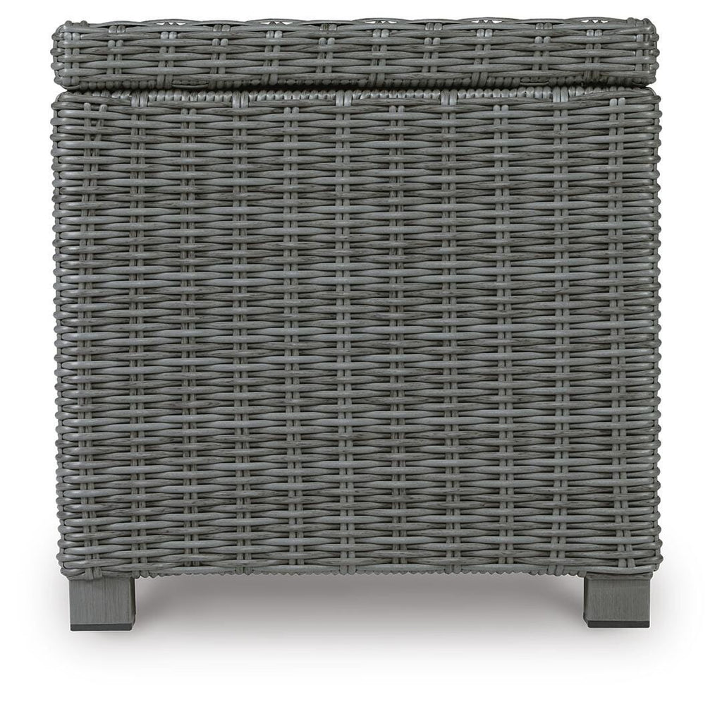 Elite Park Outdoor End Table in Gray, side view
