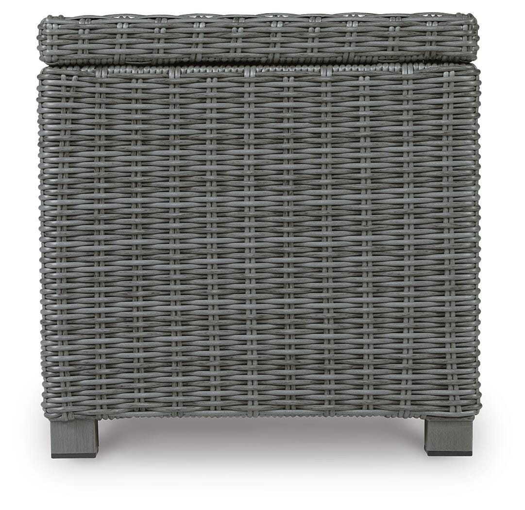 Elite Park Outdoor End Table in Gray, side view
