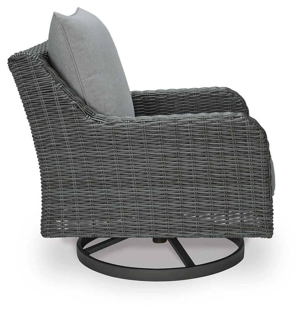 Elite Park Outdoor Swivel Lounge with Cushion in Gray, side view
