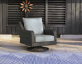 Elite Park Outdoor Swivel Lounge with Cushion in Gray