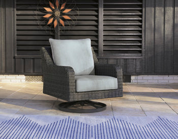 Elite Park Outdoor Swivel Lounge with Cushion in Gray