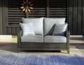 Elite Park Outdoor Loveseat with Cushion in Gray