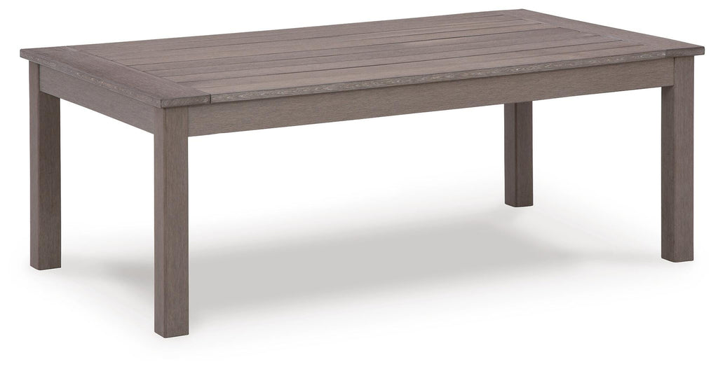 Hillside Barn Outdoor Coffee Table in Brown, angle view