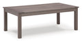 Hillside Barn Outdoor Coffee Table in Brown, angle view