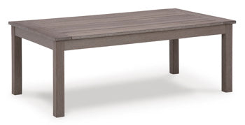 Hillside Barn Outdoor Coffee Table in Brown, angle view