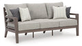 Hillside Barn Outdoor Sofa with Cushion in Gray/Brown, angle view