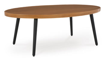 Horizon Hall Outdoor Coffee Table in Two-tone Brown, angle view