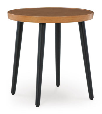 Horizon Hall Outdoor End Table in Two-tone Brown, angle view