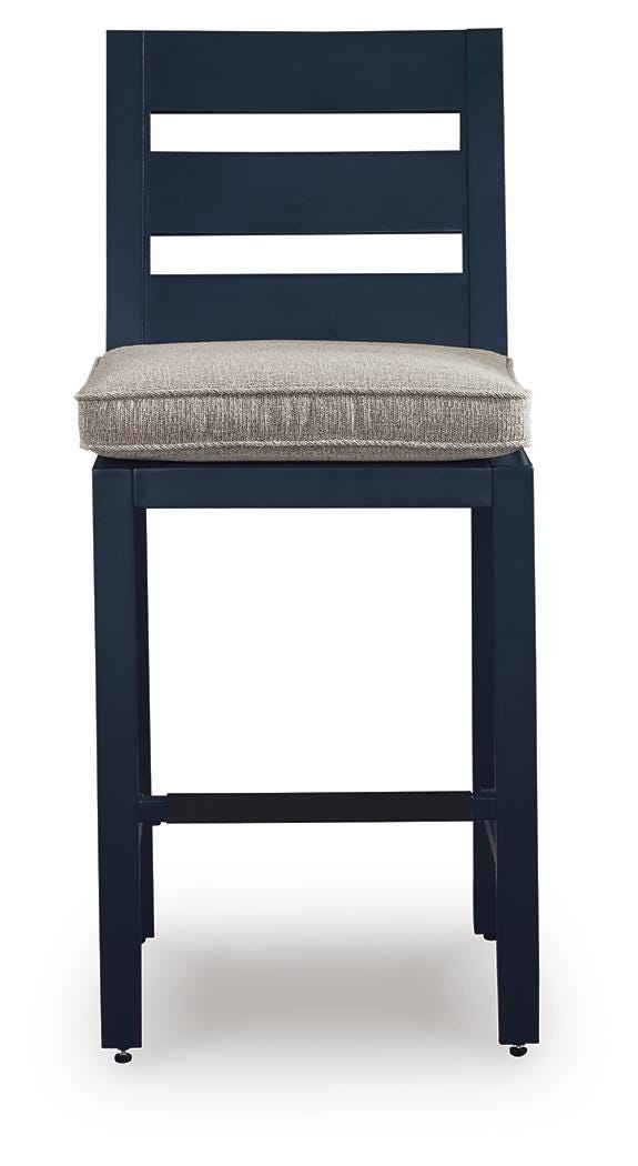 East Beach Outdoor Counter Height Bar Stool (Set of 2) in Navy Blue, front view