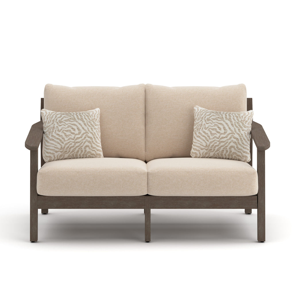 Adams Lane Outdoor Loveseat in Dark Brown/Beige, alternate view 3