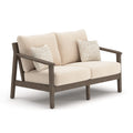 Adams Lane Outdoor Loveseat in Dark Brown/Beige, side view