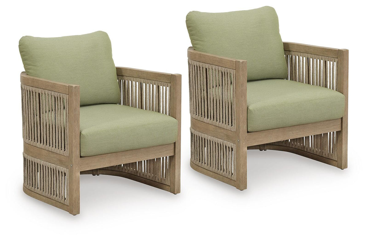 Serena Shores Outdoor Lounge Chair (Set of 2) in Beige/Green, alternate view 2