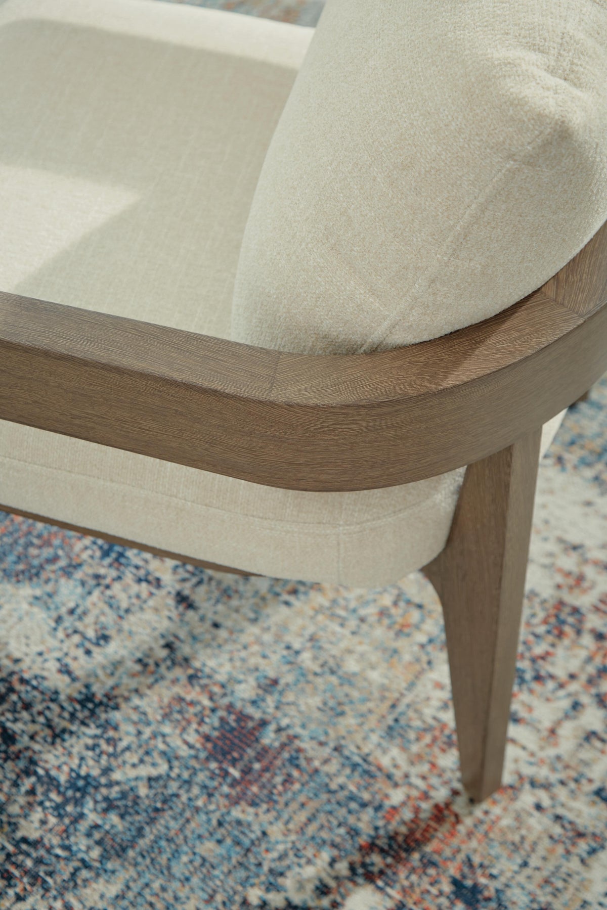 Serene Bay Outdoor Dining Arm Chair with Cushion (Set of 2) in Dark Brown/White, detail view