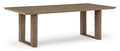 Serene Bay Outdoor Dining Table in Dark Brown, angle view