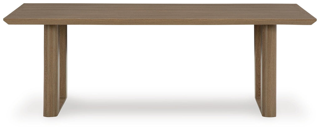Serene Bay Outdoor Dining Table in Dark Brown, front view