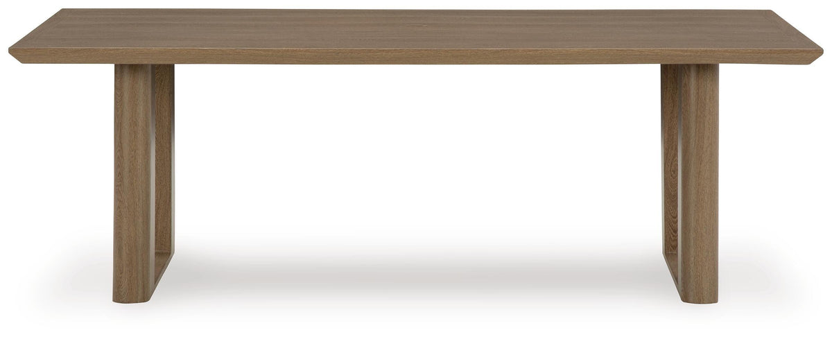 Serene Bay Outdoor Dining Table in Dark Brown, front view